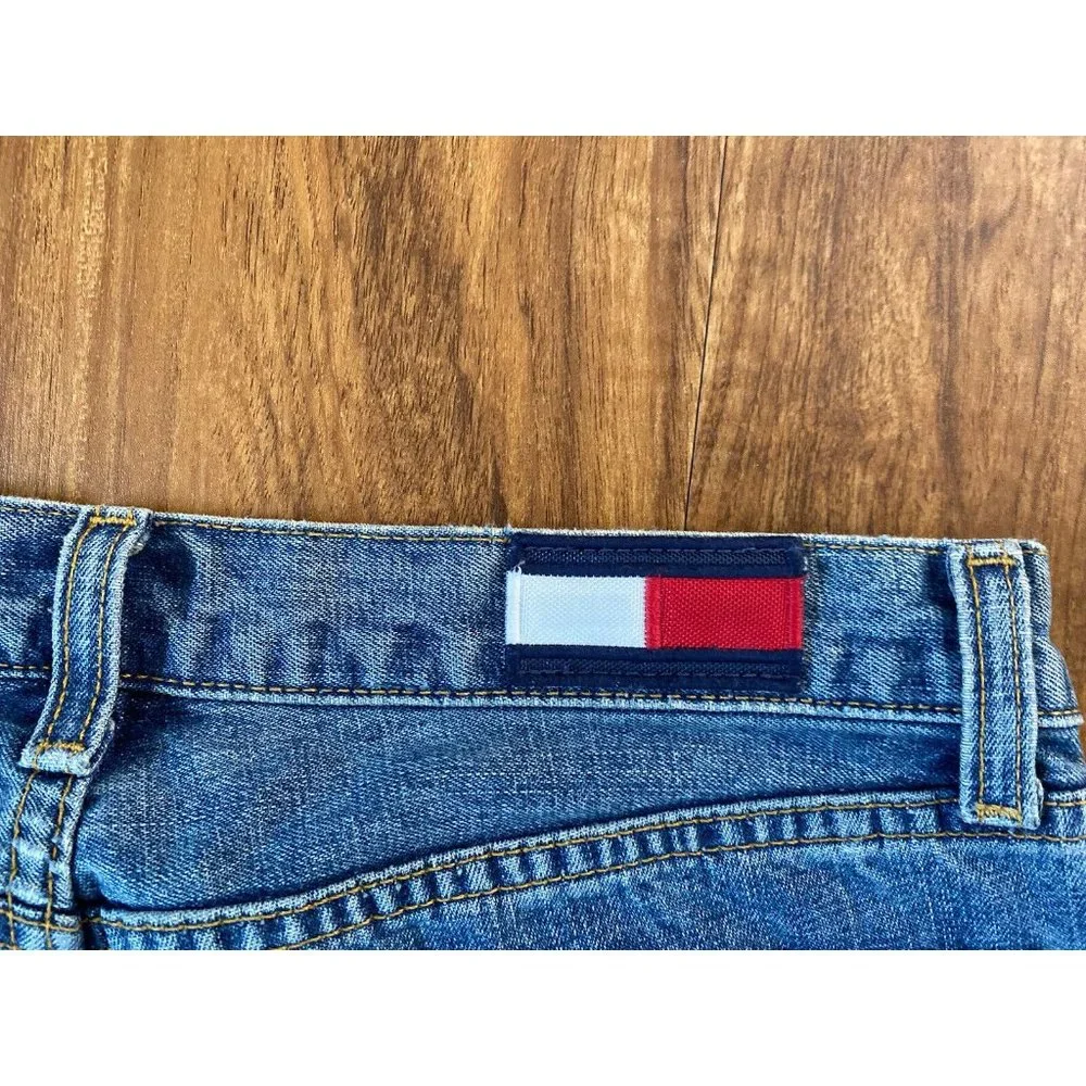 Vintage Tommy Hilfiger Straight Jeans Women's 7 Rare Raw Frayed Hem Side‎ Slits
